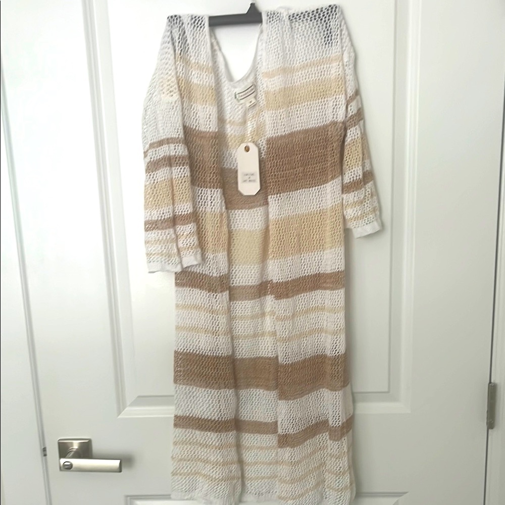 Striped Women Open Cardigan